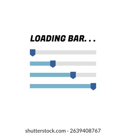 Loading Icons and Progress Bar.  Horizontal Load Indicators.