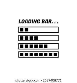 Loading Icons and Progress Bar.  Horizontal Load Indicators.