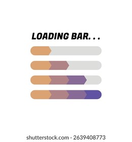 Loading Icons and Progress Bar.  Horizontal Load Indicators.