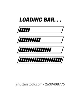 Loading Icons and Progress Bar.  Horizontal Load Indicators.