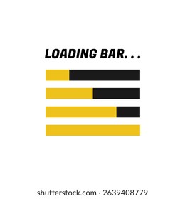 Loading Icons and Progress Bar.  Horizontal Load Indicators.