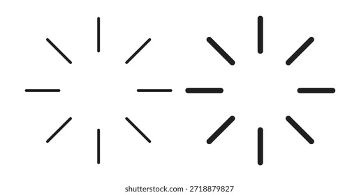 Conjunto de iconos de carga aislados sobre fondo blanco Ilustración vectorial plana.