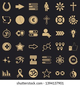 Loading icons set. Simple style of 36 loading vector icons for web for any design