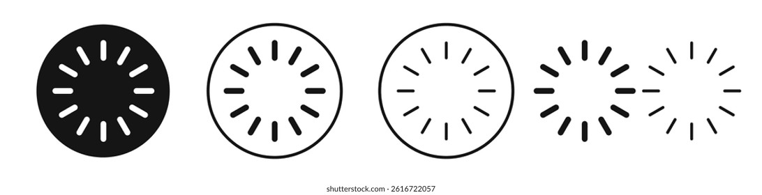 Loading icons set in solid black and stroke line style