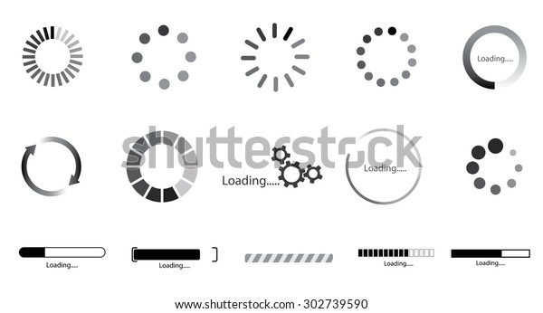 loading icons vector\
isolated illustrations