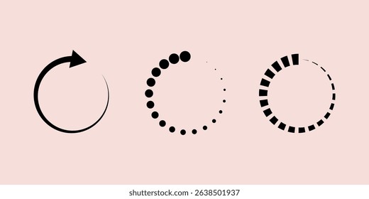 Loading icons. website load vector icon set. Progress icon, Circle loader collection. Loading status, Loading isolated. Load symbol, load vector icons, buffering vector icon.