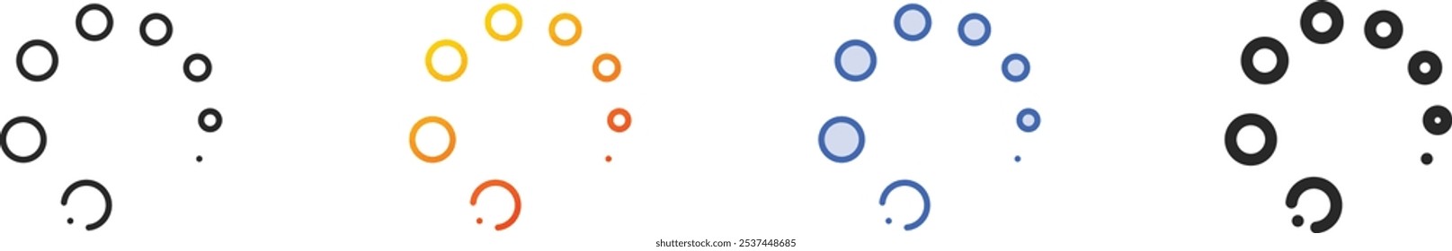 loading icon.Thin Linear, Gradient, Blue Stroke and bold Style Design Isolated On White Background