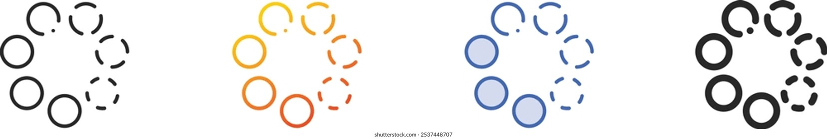 loading icon.Thin Linear, Gradient, Blue Stroke and bold Style Design Isolated On White Background