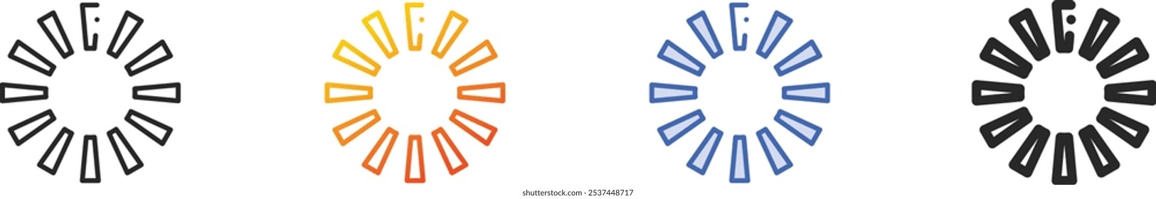 loading icon.Thin Linear, Gradient, Blue Stroke and bold Style Design Isolated On White Background