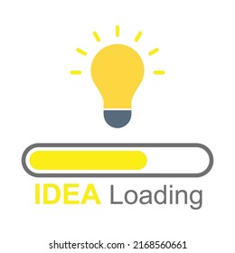 Loading ideas in flat style. Vector illustration of a light bulb on an isolated background.