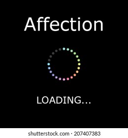 A LOADING Illustration with Black Background - Affection