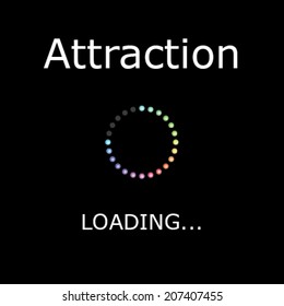 A LOADING Illustration with Black Background - Attraction