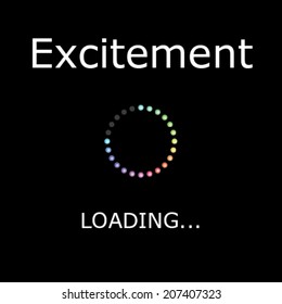 A LOADING Illustration with Black Background - Excitement