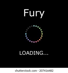 A LOADING Illustration with Black Background - Fury