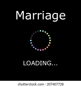 A LOADING Illustration with Black Background - Marriage