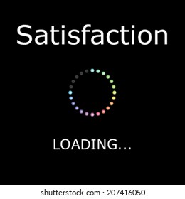 A LOADING Illustration with Black Background - Satisfaction