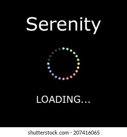 A LOADING Illustration with Black Background - Serenity
