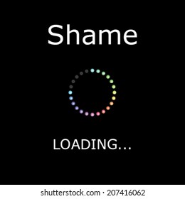 A LOADING Illustration with Black Background - Shame