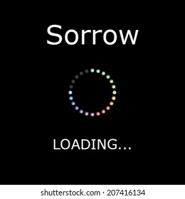 A LOADING Illustration with Black Background - Sorrow