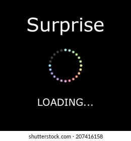 A LOADING Illustration with Black Background - Surprise