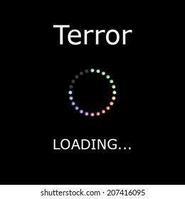 A LOADING Illustration with Black Background - Terror