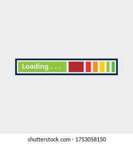 Loading indicator icon vector flat design Progress upload interface