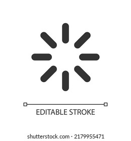 Loading indicator pixel perfect linear ui icon. Progress spinner. Waiting for download. GUI, UX design. Outline isolated user interface element for app and web. Editable stroke. Arial font used