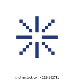 Loading indicator pixelated RGB color ui icon. Progress spinner. Ongoing process. Simplistic filled 8bit graphic element. Retro style design for arcade, video game art. Editable vector isolated image
