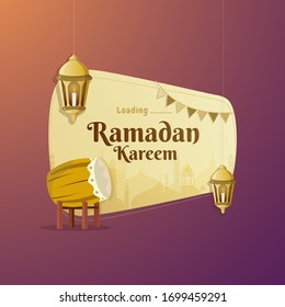 Loading into Ramadan month for Islamic background concept