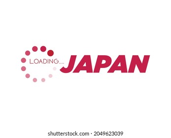 Loading Japan flag symbol with text