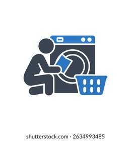 Loading Laundry Basket Icon Isolated On White Background