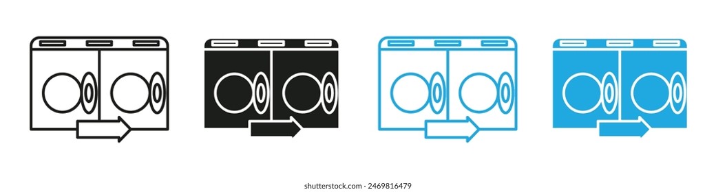 Loading laundry icon mark in filled style