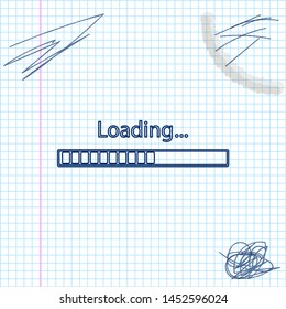 Loading line sketch icon isolated on white background. Progress bar icon. Vector Illustration