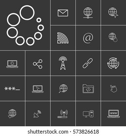 Loading. Linear internet icons set. Universal internet icon to use in web and mobile UI. Internet icons sign.