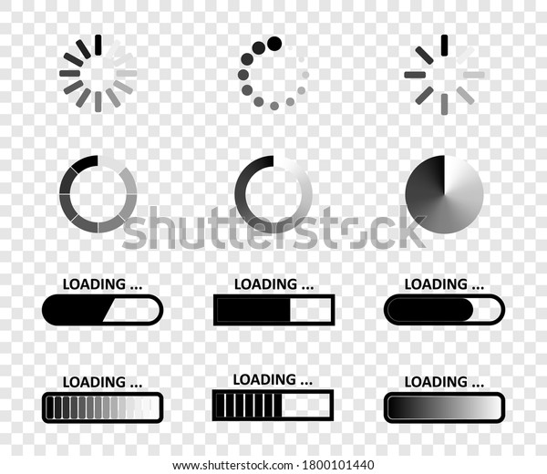 Loading Load Bar Vector Icons Isolated Stock Vector (Royalty Free ...