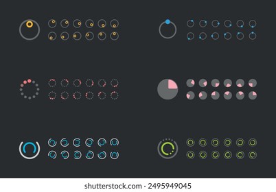 Laden Puffer Symbol Spinner Sprite Blatt Rotation Web-Spiel ui download hochladen design html css design