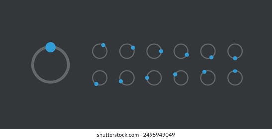 Laden Puffer Symbol Spinner Sprite Blatt Rotation Web-Spiel ui download hochladen design html css design