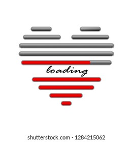 Loading love progress . Heart symbol loading. Vector