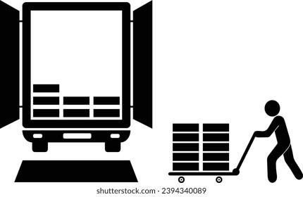 Loading material form truck | transport goods |Warehouse materials loading | load shipment