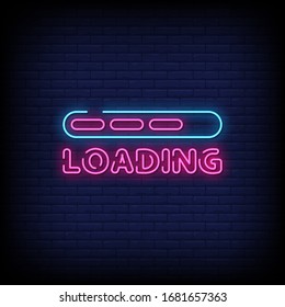 Loading Neon Signs Style Text Vector