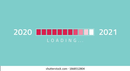 Loading new year 2020 to 2021 in progress bar.