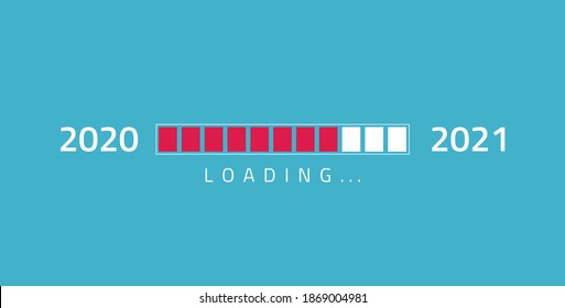 Loading new year 2020 to 2021 in progress bar.
