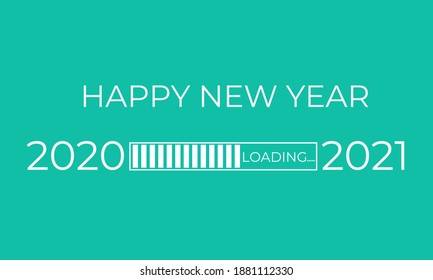 Loading new year 2020 to 2021 with progress bar.
