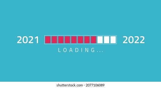 Loading new year 2021 to 2022 in progress bar.