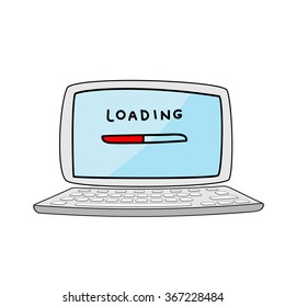 loading on computer notebook screen 