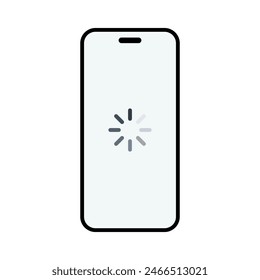 Loading on smartphone screen icon. Buffering on mobile phone display concept