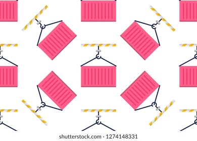 Loading Package icon in flat style isolated on white background.  Seamless pattern stock vector illustration