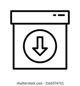Cargando el icono del paquete. Diseño De Estilo De Arte De Línea Aislado En Fondo Blanco