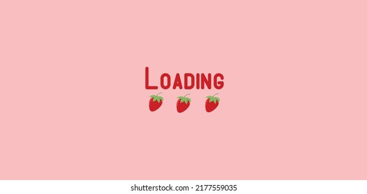 loading page in red theme and pink background and straberry theme