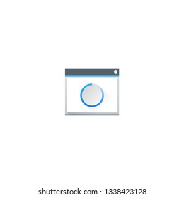Loading page vector. Computer window. Open file. Preferences, settings. Loading, uploading, downloading icon.